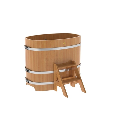 BentWood овальная из лиственницы (0,59х1,06 м.), h=1 м. Натуральная Премиум купель фото  фото - 1
