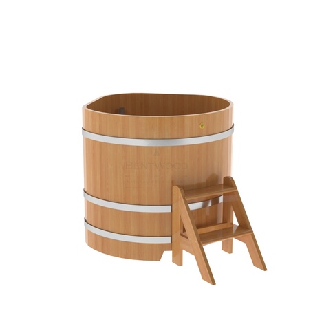 BentWood угловая из лиственницы (1,03х1,03 м.), h=1 м. Натуральная Премиум купель фото  фото - 1