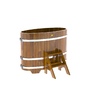 Купель BentWood овальная из лиственницы (0,69х1,31 м.), h=1 м. Мореная Рустик для дачи фото - 1 BentWood овальная из лиственницы (0,69х1,31 м.), h=1 м. Мореная Рустик купель фото фото - 1