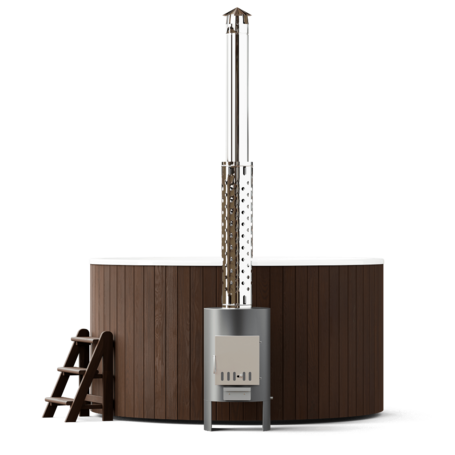 Круглая купель с внешней печью фото  фото - 2