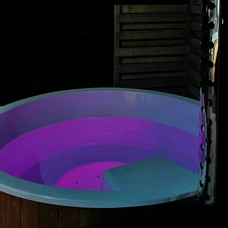 Купель Polar Spa ELITE 180 круглая с интегрированной печью для 2-4 человек (термососна темная) фото  фото - 6