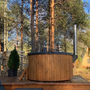 Купель Polar Spa ELITE 200 круглая с интегрированной печью для 2-4 человек (термососна темная) фото  фото - 10
