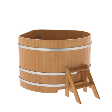 BentWood угловая из лиственницы (1,37х1,37 м.), h=1 м. Натуральная Премиум купель фото  фото - 1