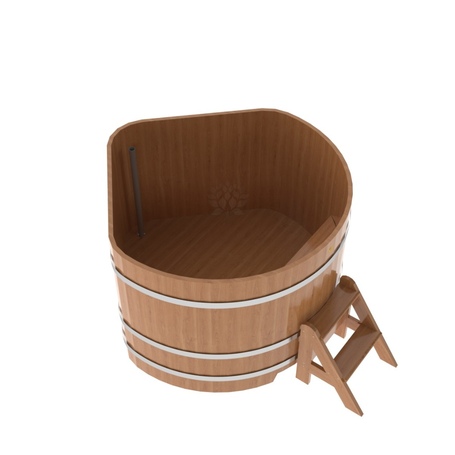 BentWood угловая из дуба (1,37 х1,37 м.), h=1 м. Натуральная Премиум купель фото  фото - 2