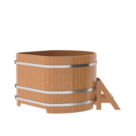 BentWood угловая из дуба (1,37 х1,37 м.), h=1 м. Натуральная Премиум купель фото  фото - 3